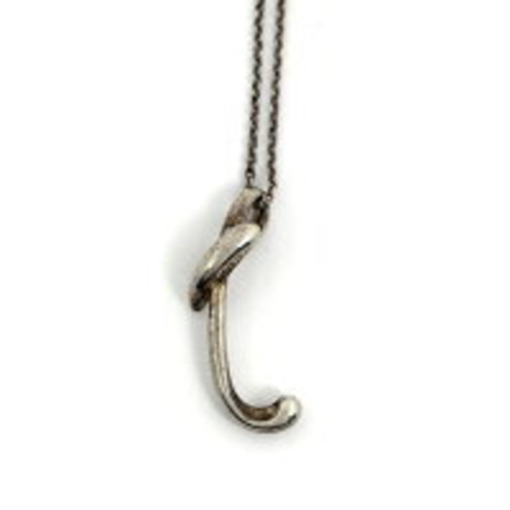 Tiffany Co Letter Necklace Alphabet T Pendant Sterling Silver